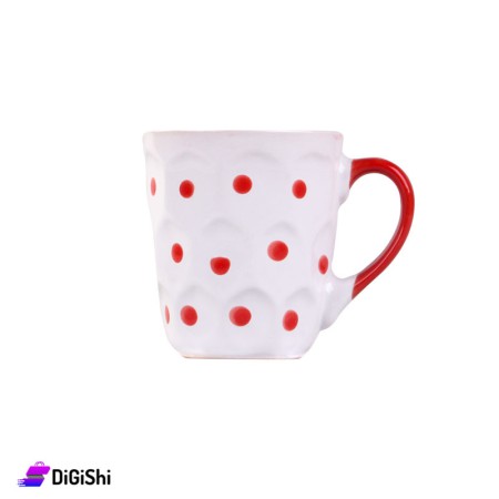 Dotted Ceramic Cup - Red