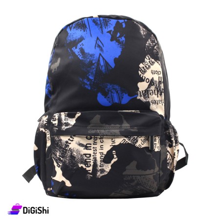 Tarpaulin Cloth Backpack - Black and Blue