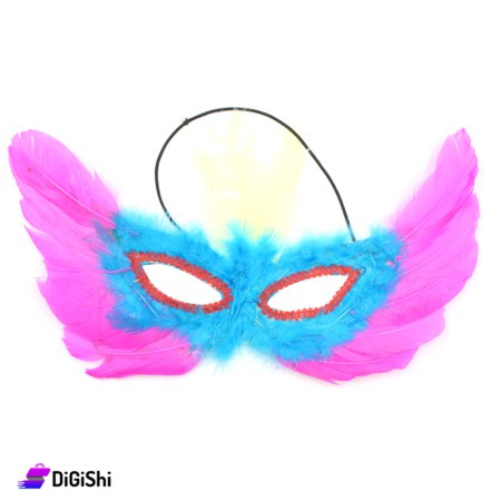 Feather eye mask - Tiffany and Pink