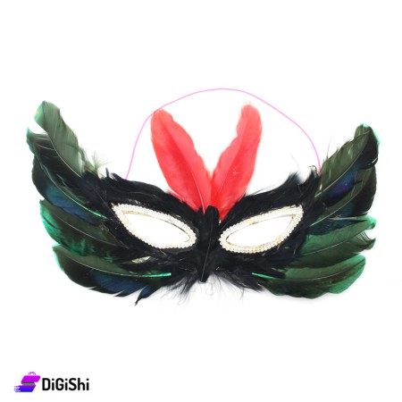 Feather eye mask - Dark Green