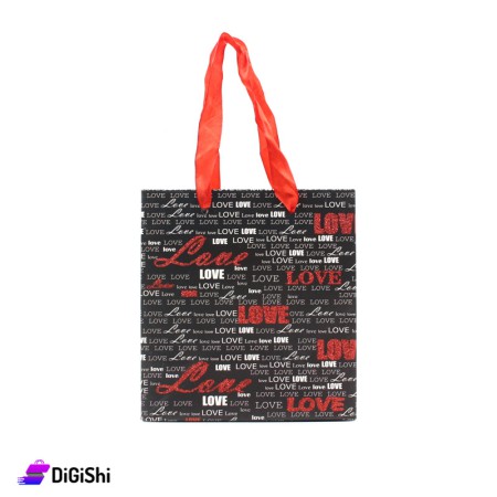 LOVE Medium Cardboard Gift Bag - Black