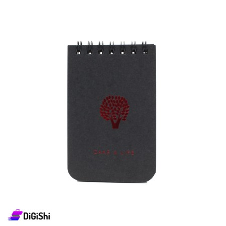 دفتر ملاحظات صغير أوراق سوداء - شجرة حمراء
