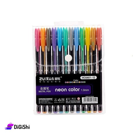 مجموعة أقلام حبر ملونة ZUIXUA HC6407-12