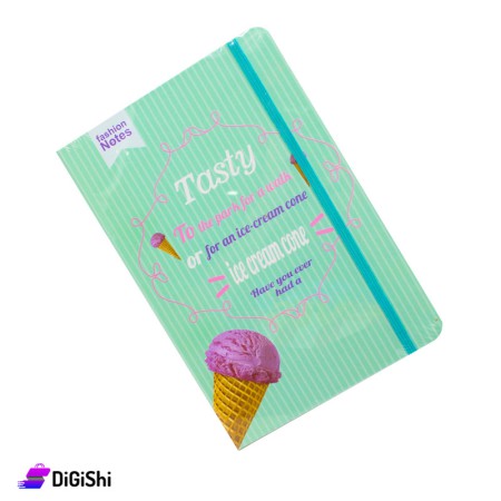 Fashion Notes Ice Cream Cone Notebook (A5) - Light Green