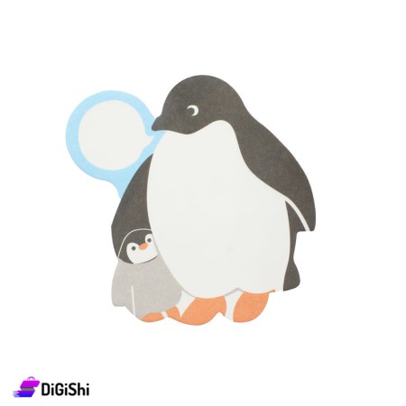 Penguin Shaped Sticky Notes Set - Black