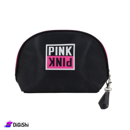 Pink Pink Cloth Makeup Bag - Black