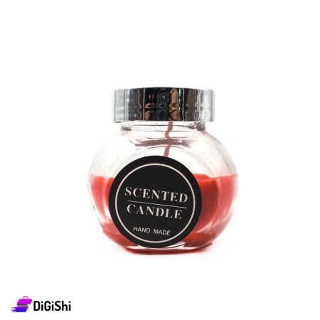Scented Candle On Glass Cup - Red