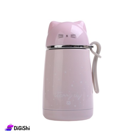 Stainless Steel Cat Thermos - Pink