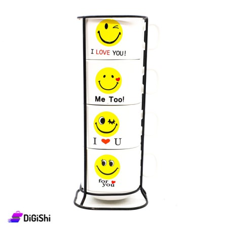 مجموعة أكواب سيراميك Emoji - كبير