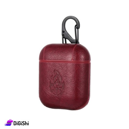 Leather Case For Airpods - Dark Red