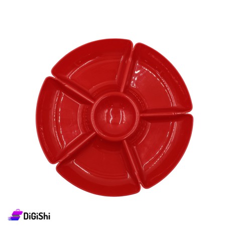Plastic Round Nuts Dish - Red