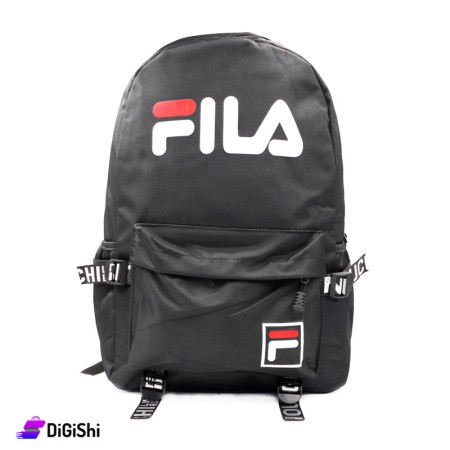 FILA Linen Backpack with Branded Belt - Black