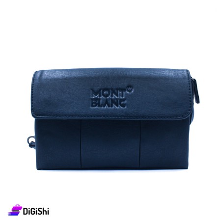 MONT BLANC Men's Leather Handbag - Dark Blue