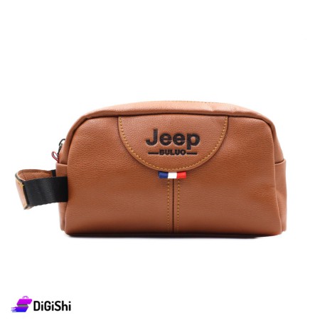 حقيبة يد جلد رجالية Jeep BULUO - عسلي