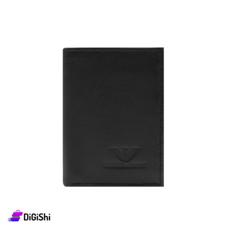 محفظة جيب جلد رجالية Giorgio Armani - أسود