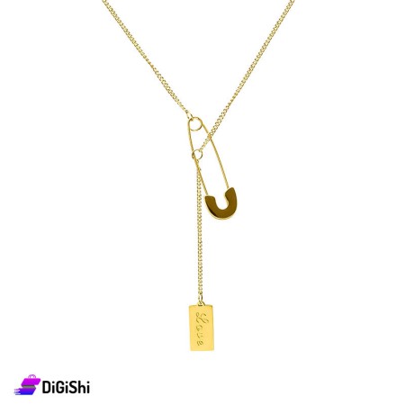 Women's Golden Necklaces with Pin