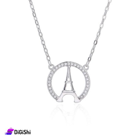 Women's Brazilian Gold Necklace with Eiffel Tower