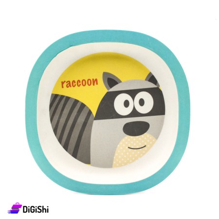 Kids Bamboo Plate - Raccoon