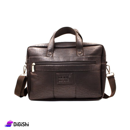 MONT BLANC Laptop Leather Shoulder and Handbag 15.6" - Dark Brown
