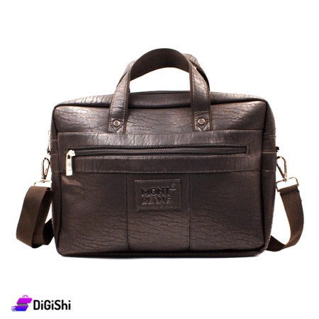 MONT BLANC Laptop Leather Shoulder and Handbag 17.3" - Dark Brown