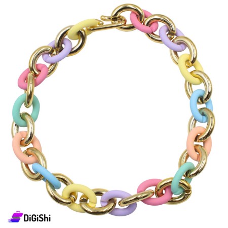 Women's Necklace Gold & Colorful Circles
