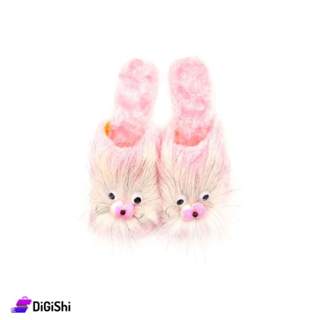 Children's Fur Winter Slippers - Light Pink