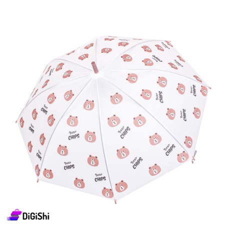 Bear Chips Waterproof Tarpaulin Rain Umbrella - Brown